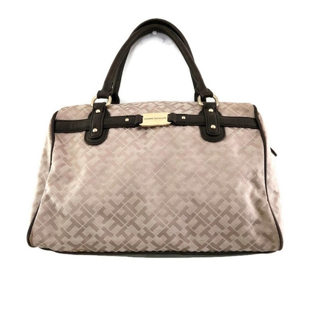 Tommy Hilfiger Women's Tan Canvas Double Handle Tote